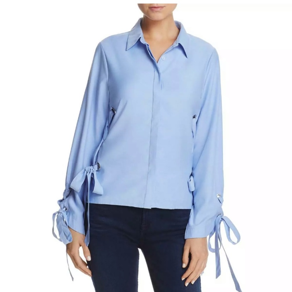 Alpha Omega Blue Collar Shirt with side ties